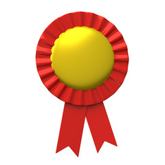 Blank award ribbon rosette 3d