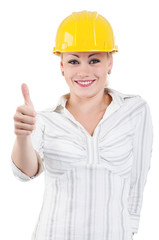 Girl with hard hat