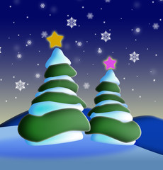 christmas eve with snowflakes