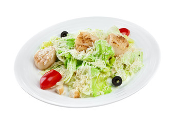 salad from vegetables and meat