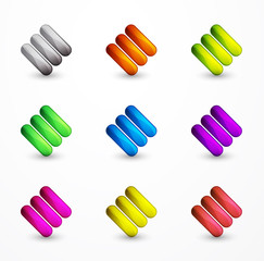 Colored abstract design elements