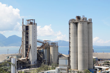 Cement Plant,Concrete or cement factory, heavy industry or const - obrazy, fototapety, plakaty