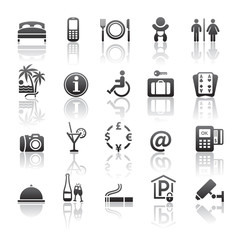 Pictograms hotel services. Icons set