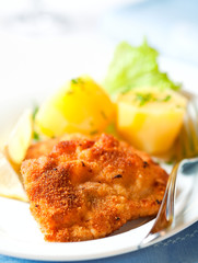 Schnitzel with potatoes
