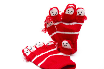 Kinderhandschuhe mit Gesicht