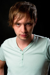 Close-up portrait of a handsome young man