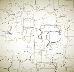 Vector vintage background made from speech bubbles