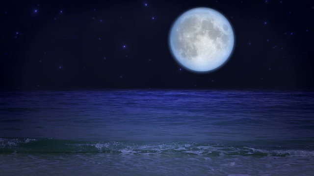 Mystic moon on the beach