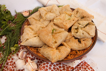 salty baking  on  a dish