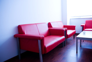 sofa in waiting room