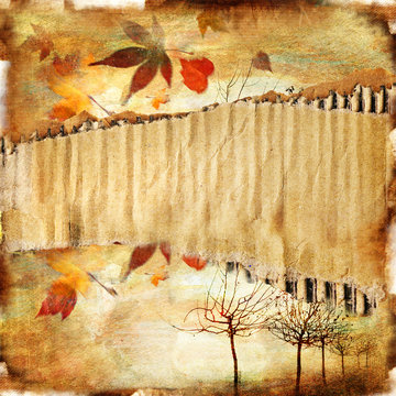 vintage autumn background with place for text