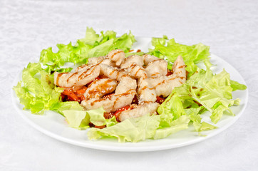 Dish of roasted filet pikeperch