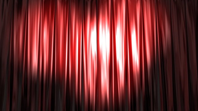 High definition clip of a red stage curtain with spotlights. Per