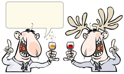 Two funny squiffy fellows.