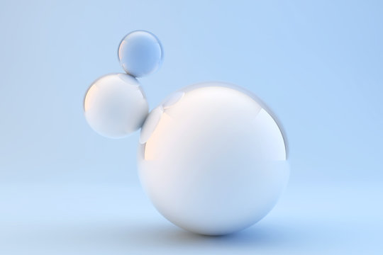 Blue and white balls