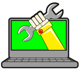 illustration of wrench in computer