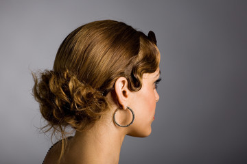 Young woman with a stylish hairdo.