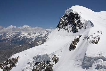 of climbers roped together on Breithorn