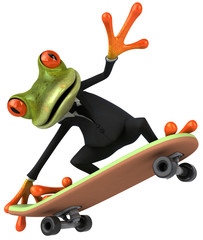 Grenouille et skateboard