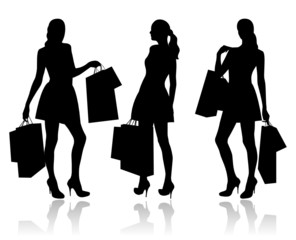 Women with shopping bags - 35129385