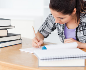 A young student learning