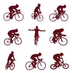 Fototapeta premium Cycling silhouettes