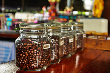 coffee in glass jars