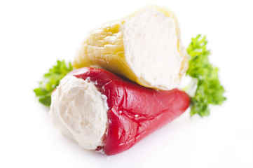 Paprika gefüllt mit Käse