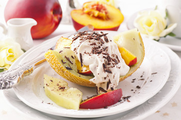 Dessert mit Melone
