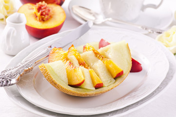 Dessert mit Melone