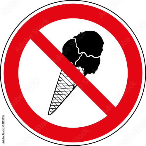 "Verbotsschild Eis essen verboten Schild Zeichen Symbol ...