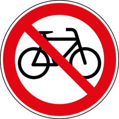 Verbotsschild Fahrräder verboten Zeichen Schild Symbol