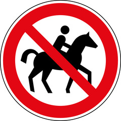 Verbotsschild Reiten verboten Reitverbot Zeichen Schild © T. Michel