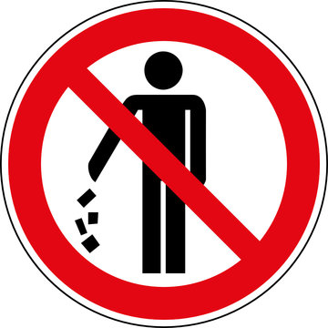 Verbotsschild M&uuml;ll nicht in die Umwelt werfen Zeichen