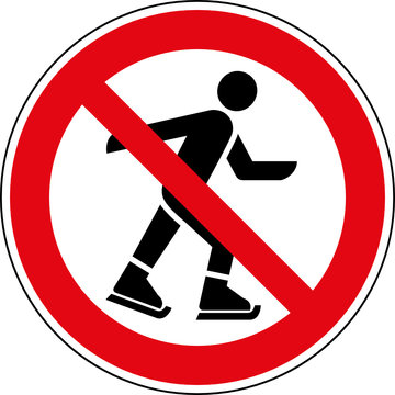 Verbotsschild Eislaufen verboten Schlittschuh Zeichen