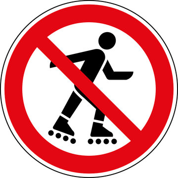 Verbotsschild Inlineskaten verboten Zeichen Symbol