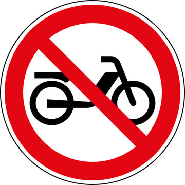 Verbotsschild Mofa - Motorfahrrad  verboten Zeichen Schild