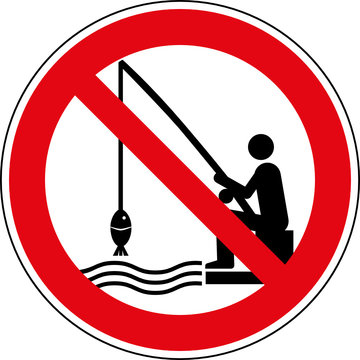 Verbotsschild Angeln - Fischen - verboten Zeichen Symbol