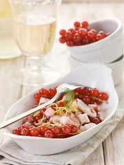 octopus salad with redcurrant