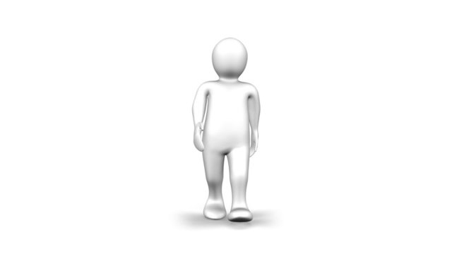 3d man walking and thinking