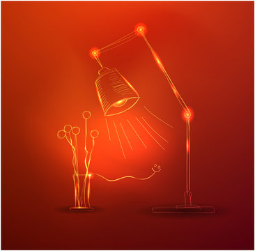 Vector hand-drawn glowing light concepts