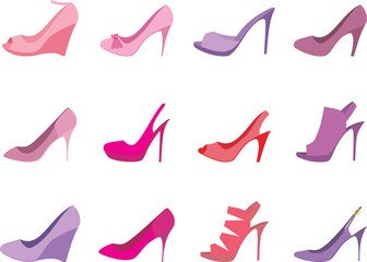 Shoes female on a white background. vector