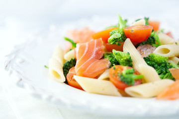 Pasta salad with smoked salmon