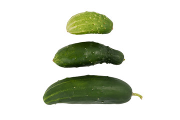 Three different cucumbers