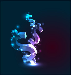 Vector abstract glowing money concept background