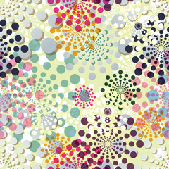 Seamless pattern with round ornaments.