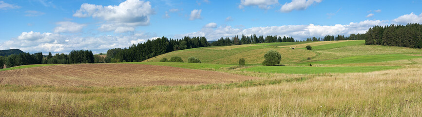 Fototapeta na wymiar Rural panorama in Carpathian hills