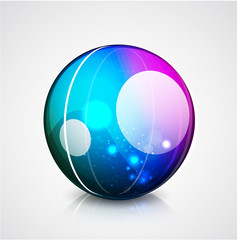 Vector glossy sphere colorful background
