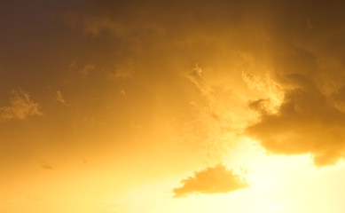 Clouds during the golden sunset