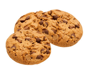 chocolate cookies isolated on white background
